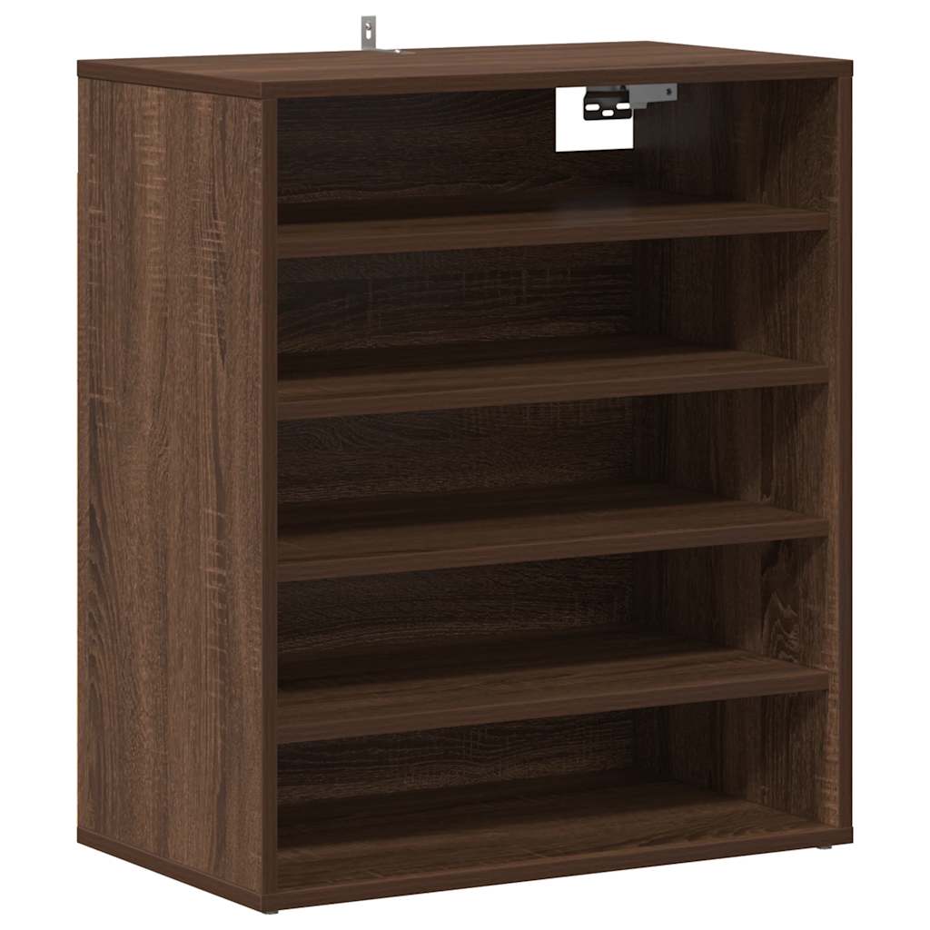 skoskab 60x35x70 cm konstrueret træ brun egetræsfarve