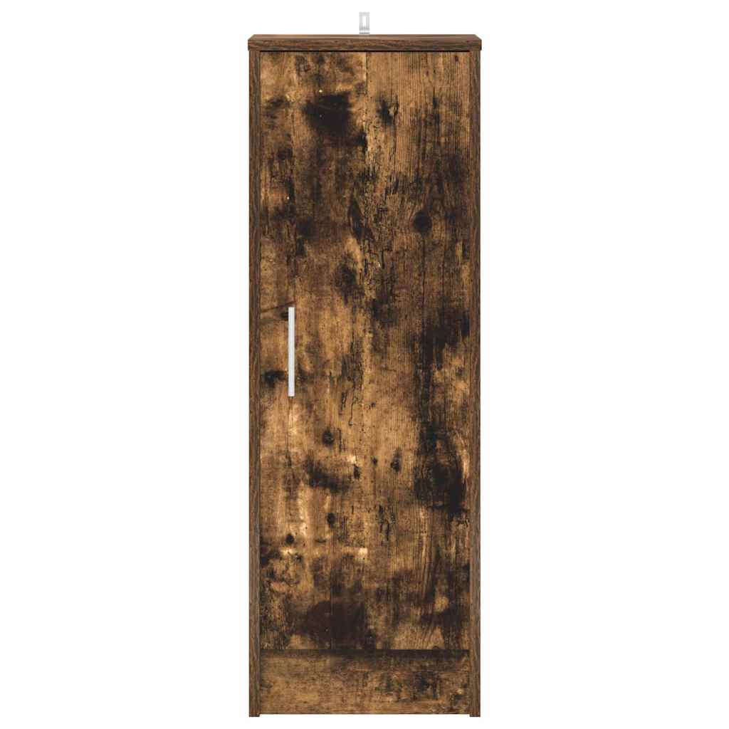 skoskab 32x35x92 cm konstrueret træ røget egetræ