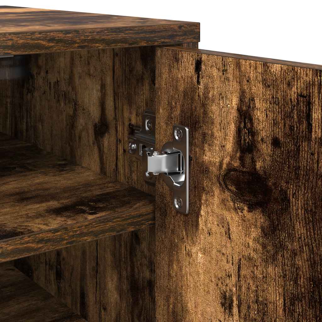 skoskab 32x35x92 cm konstrueret træ røget egetræ