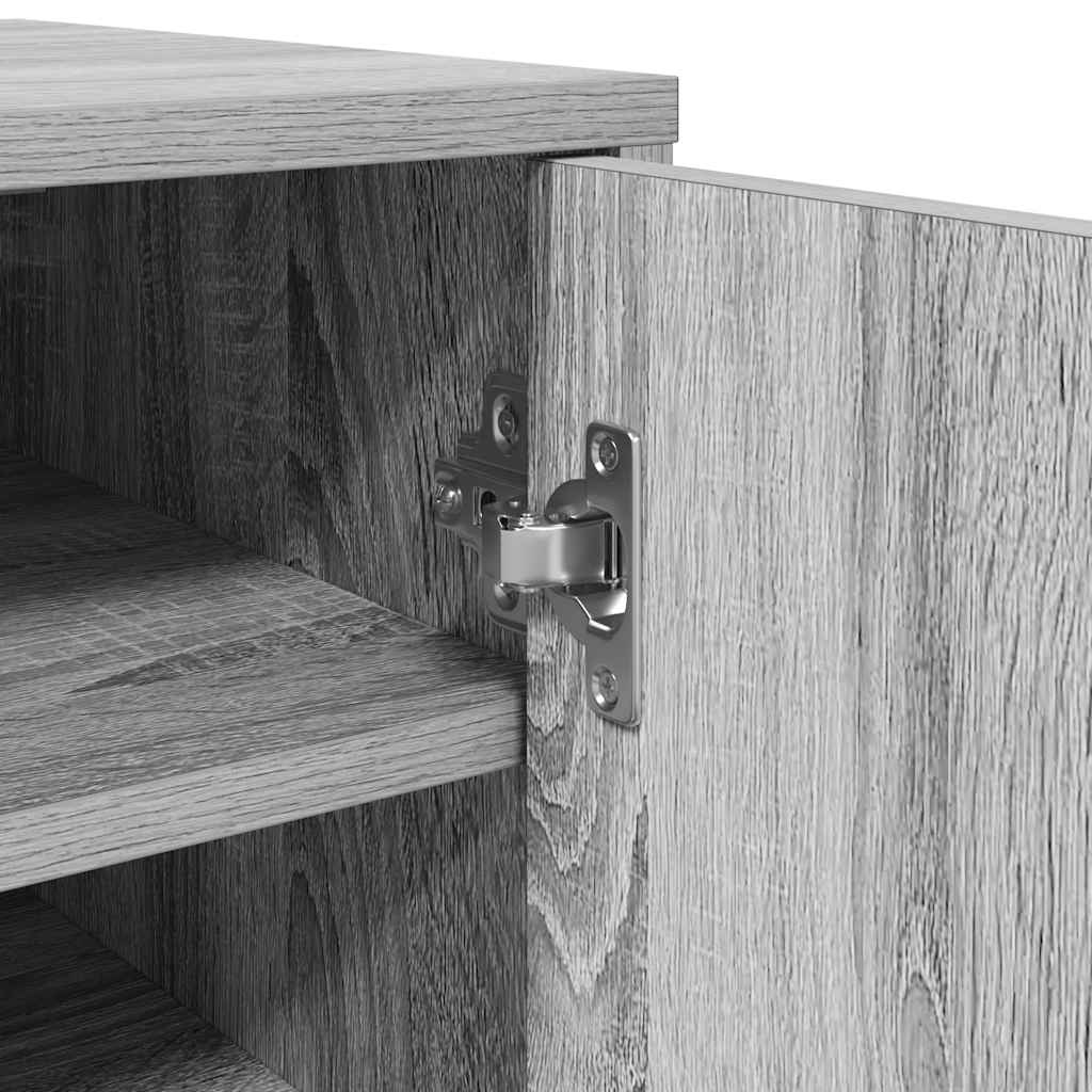 skoskab 32x35x92 cm konstrueret træ grå sonoma-eg