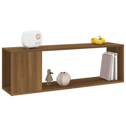tv-bord 100x24x32 cm konstrueret træ brun egetræ