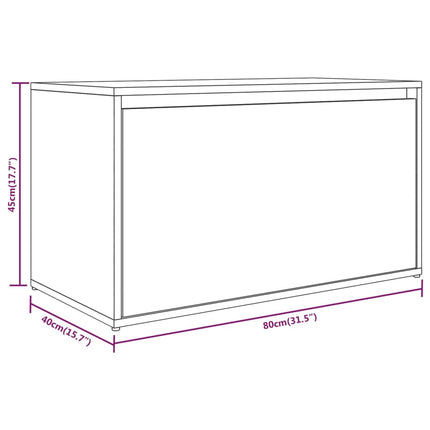 entrébænk 80x40x45 cm konstrueret træ røget egetræsfarve