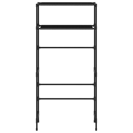 opbevaringsstativ med 2 hylder 69x28x143 cm jern sort