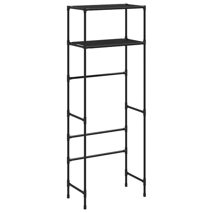 opbevaringsstativ med 2 hylder 53,5x28x143 cm jern sort