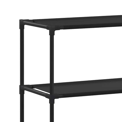 opbevaringsstativ med 2 hylder 53,5x28x143 cm jern sort
