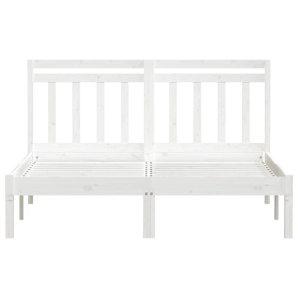 sengeramme 135x190 cm dobbelt massivt træ hvid