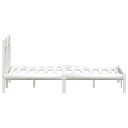 sengeramme 135x190 cm dobbelt massivt træ hvid