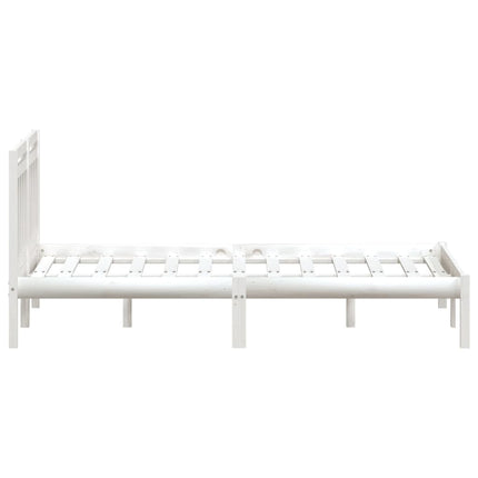 sengeramme 140x190 cm massivt fyrretræ hvid