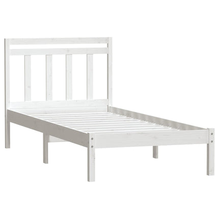 sengeramme 100x200 cm massivt fyrretræ hvid