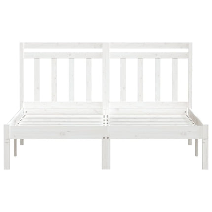 sengeramme 140x200 cm massivt fyrretræ hvid