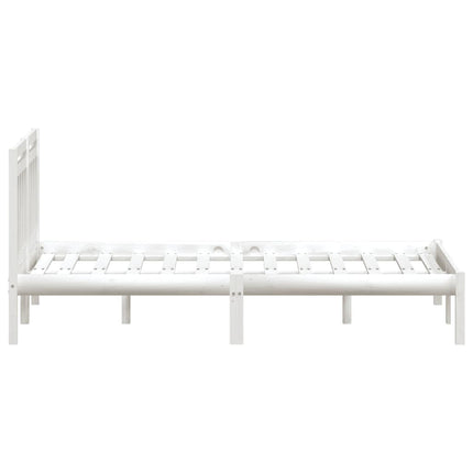sengeramme 140x200 cm massivt fyrretræ hvid