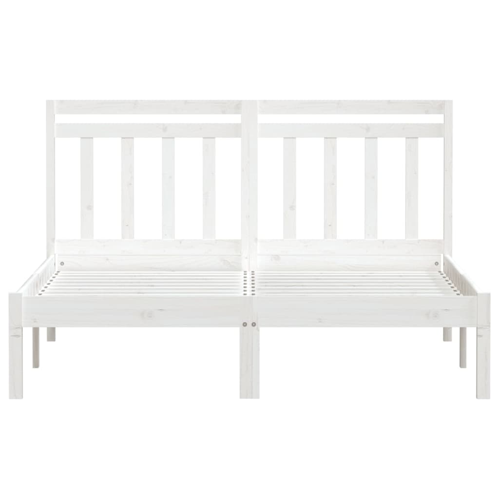 sengeramme 150x200 cm King Size massivt træ hvid