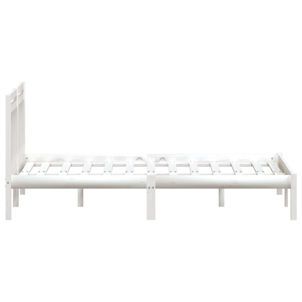 sengeramme 150x200 cm King Size massivt træ hvid
