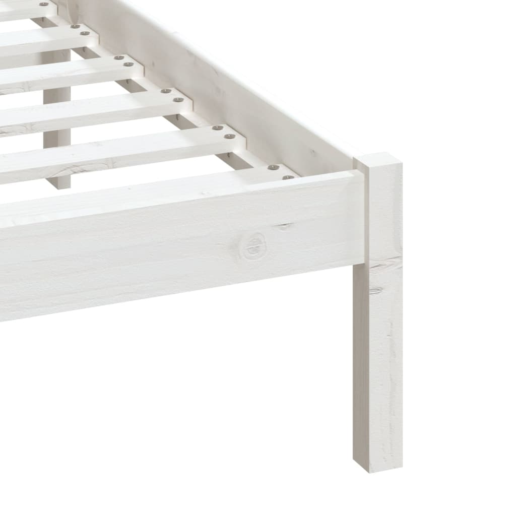 sengeramme 150x200 cm King Size massivt træ hvid