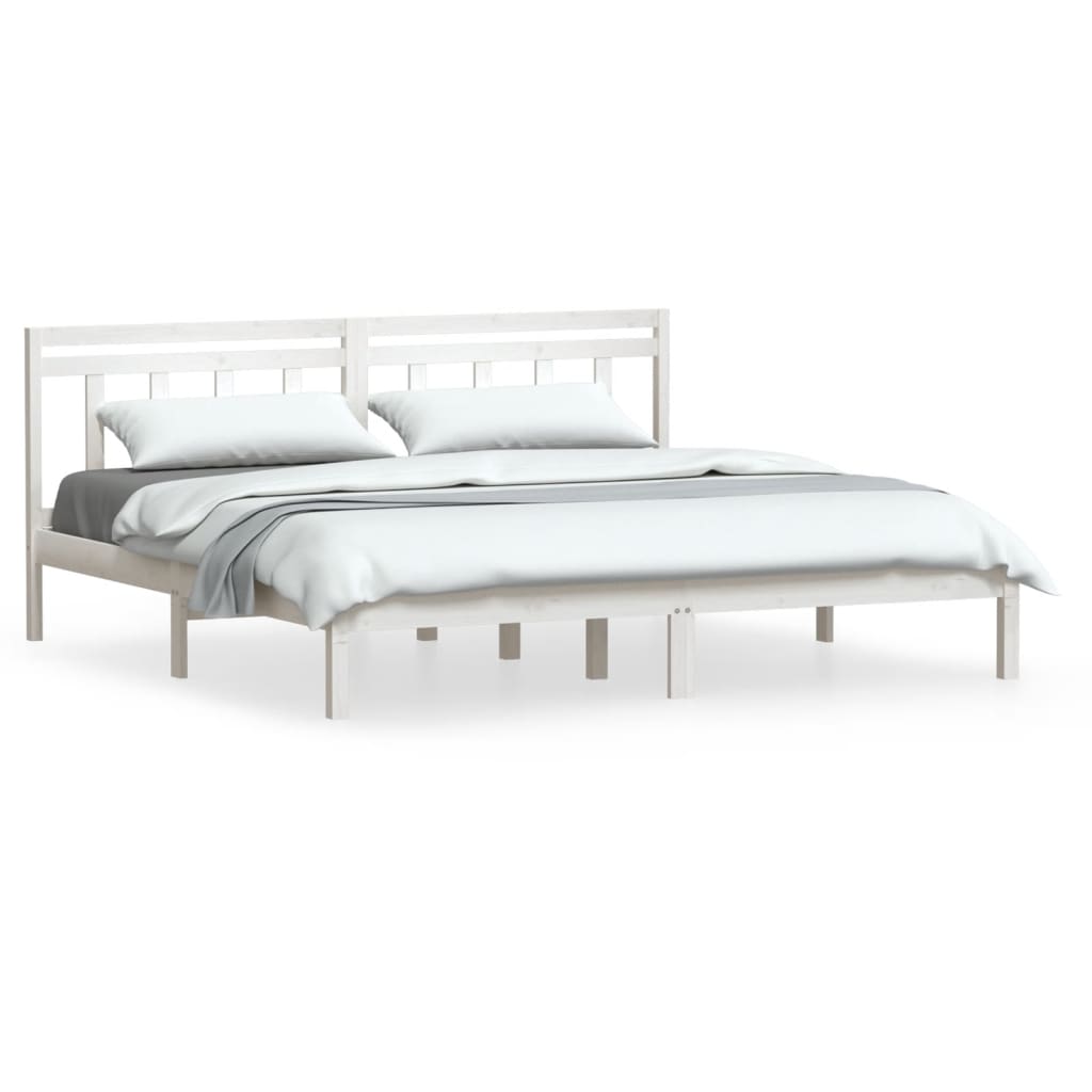 sengeramme 160x200 cm King Size massivt fyrretræ hvid