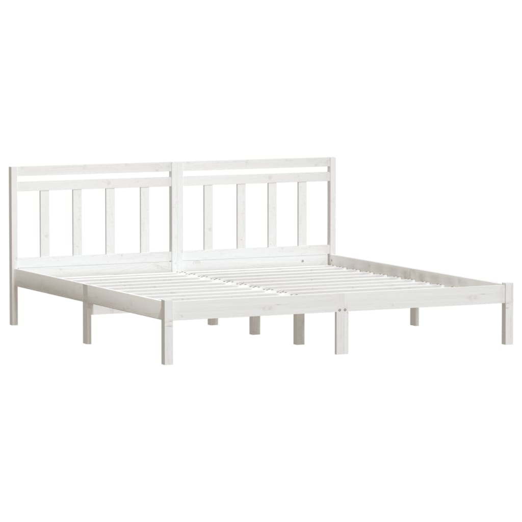 sengeramme 160x200 cm King Size massivt fyrretræ hvid