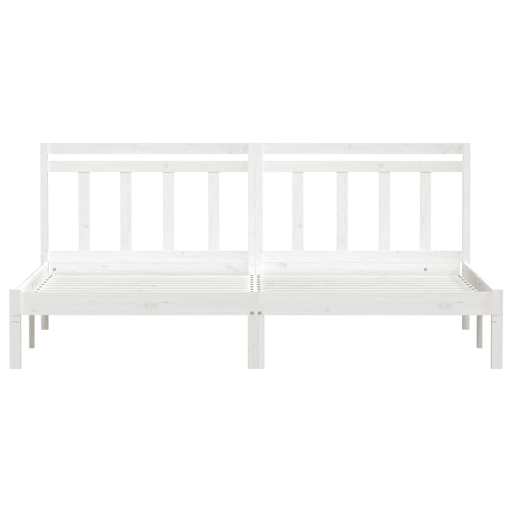 sengeramme 160x200 cm King Size massivt fyrretræ hvid