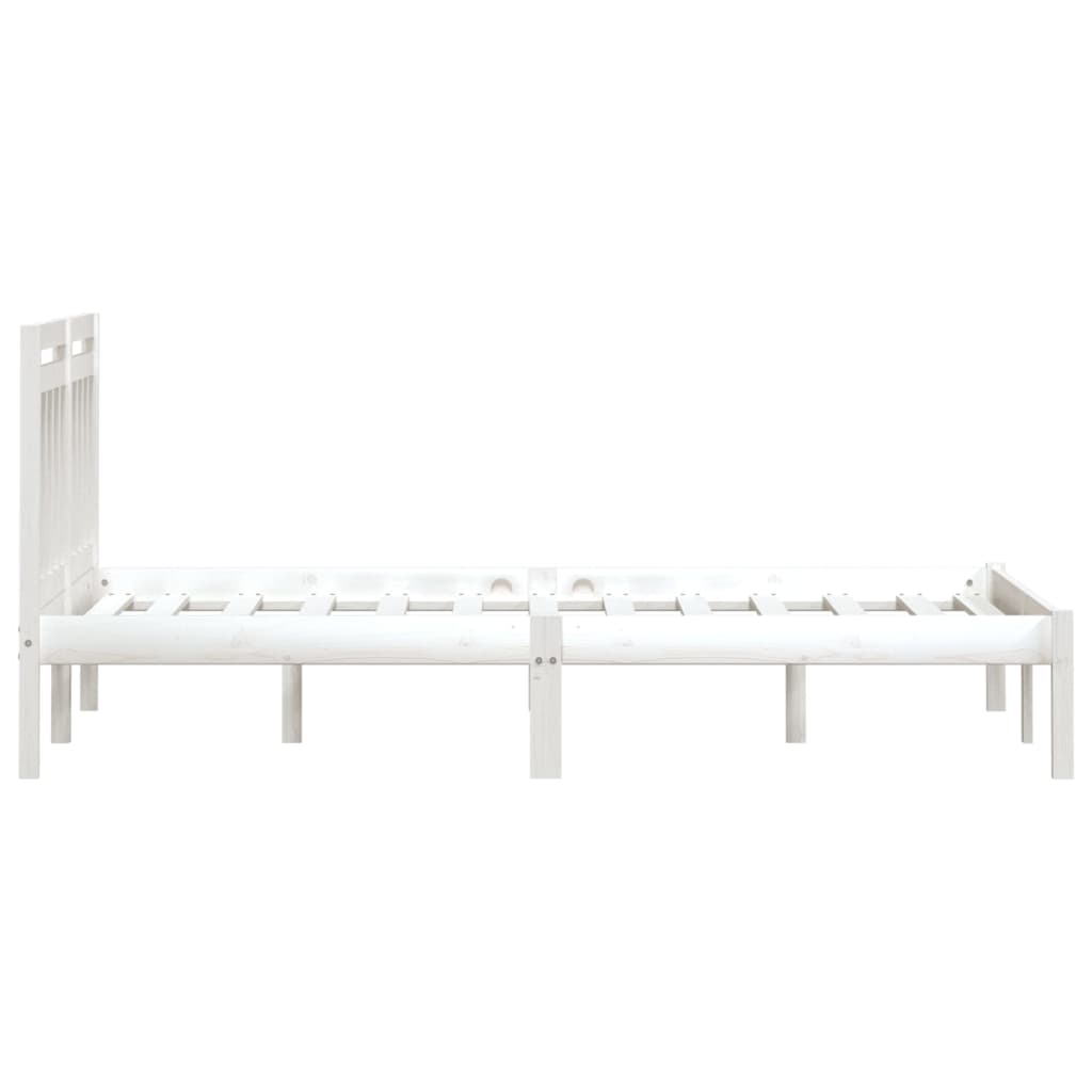 sengeramme 160x200 cm King Size massivt fyrretræ hvid