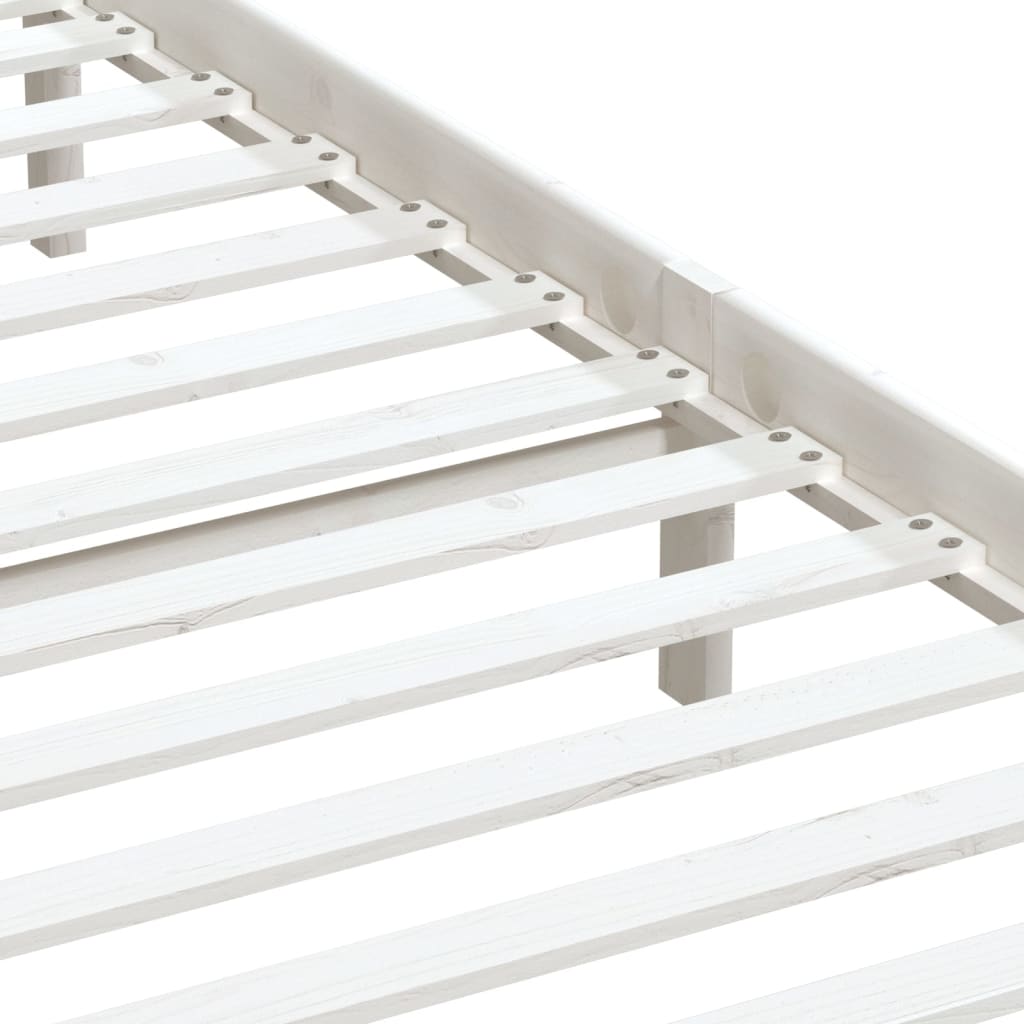 sengeramme 160x200 cm King Size massivt fyrretræ hvid