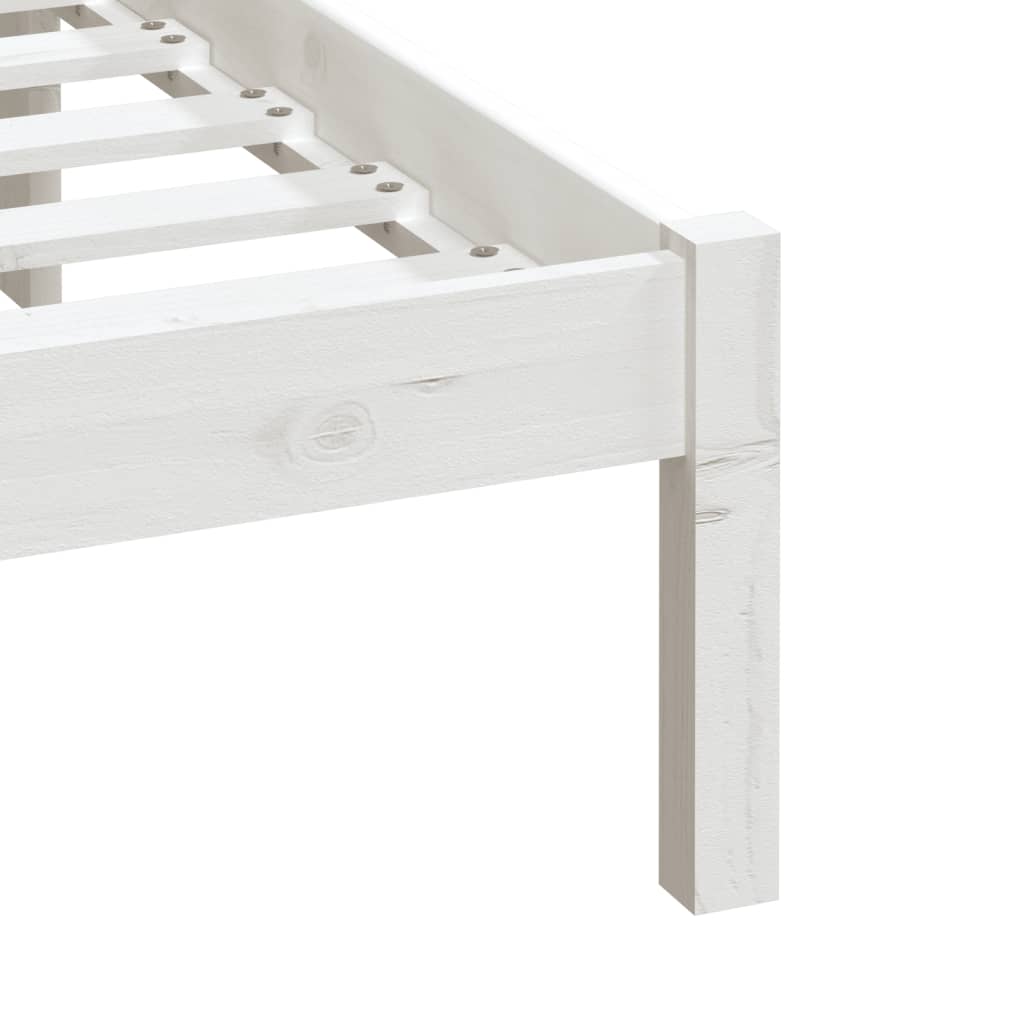 sengeramme 160x200 cm King Size massivt fyrretræ hvid
