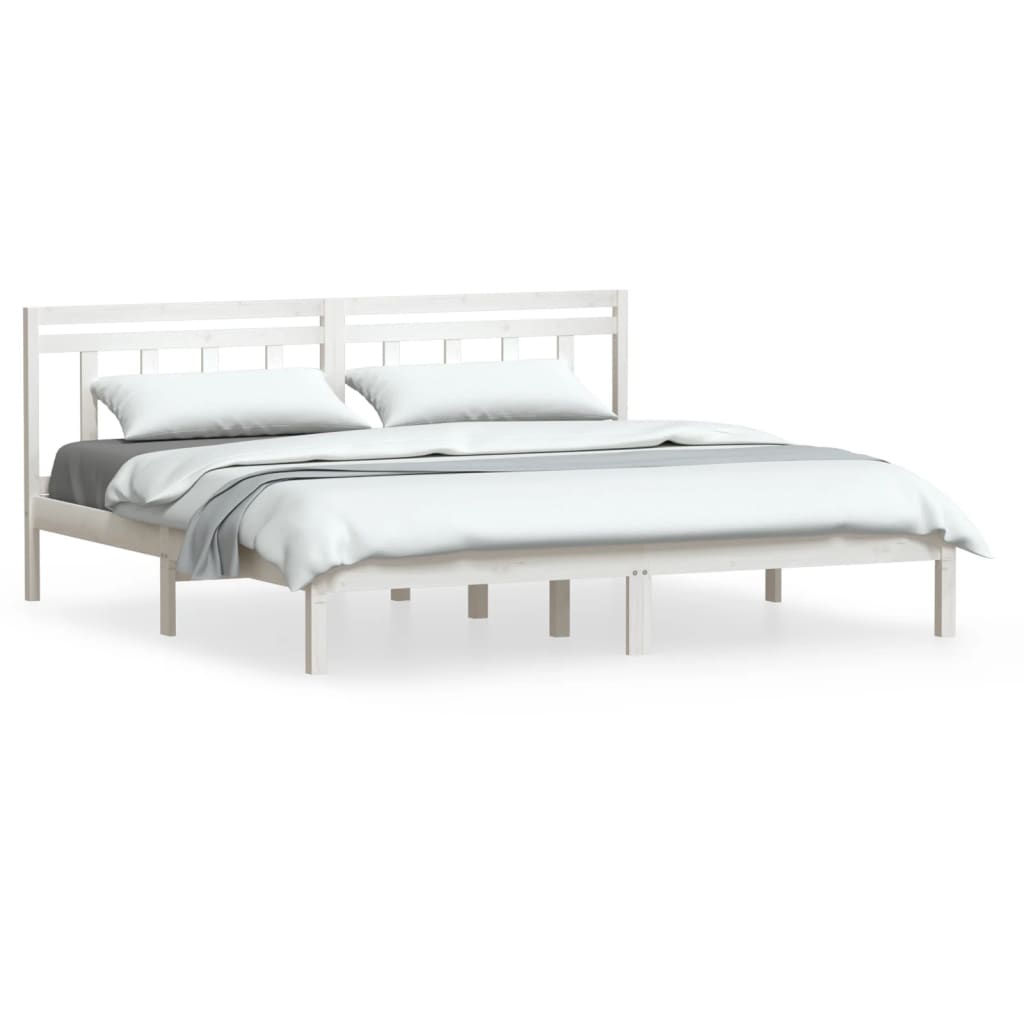 sengeramme 180x200 cm Super King massivt træ hvid