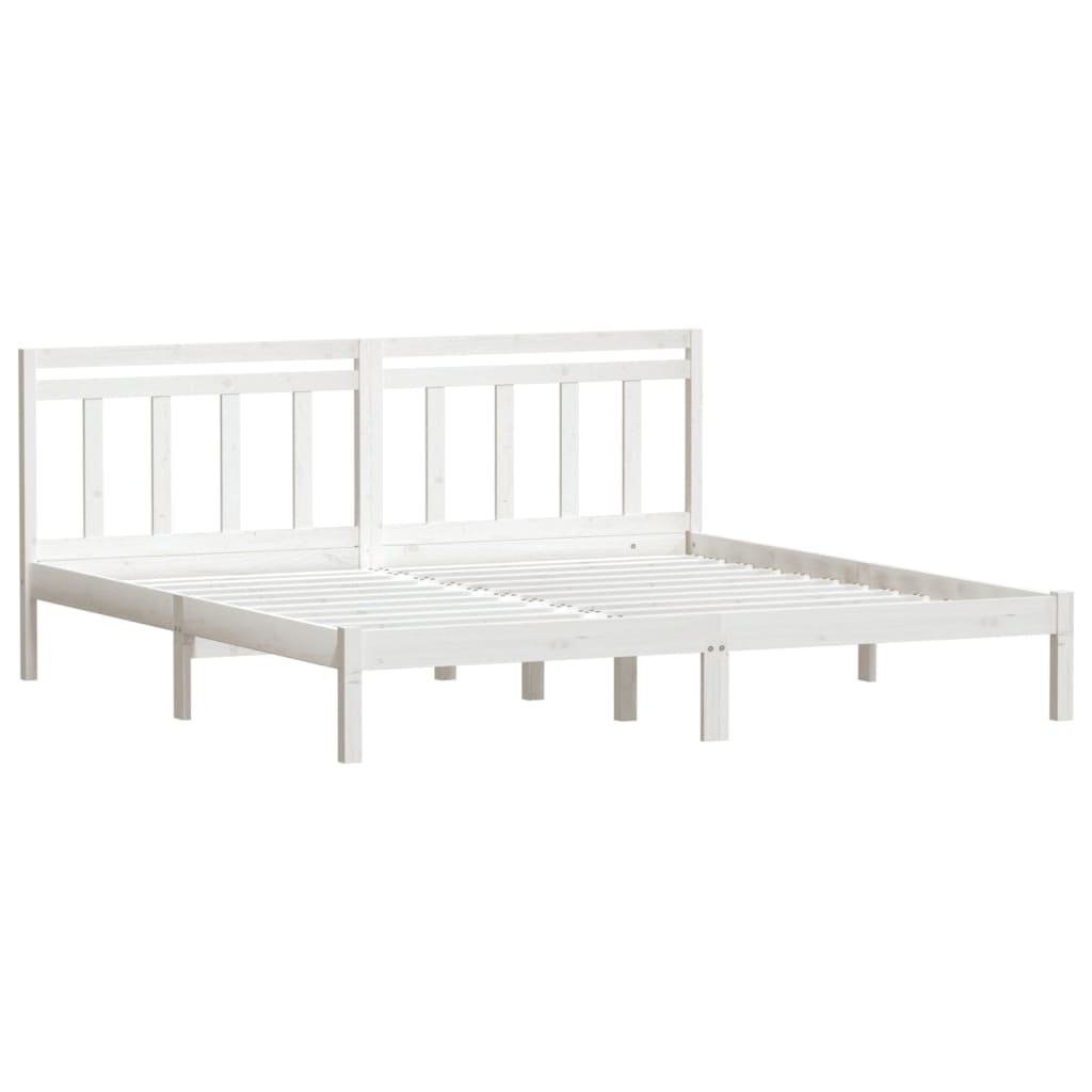 sengeramme 180x200 cm Super King massivt træ hvid