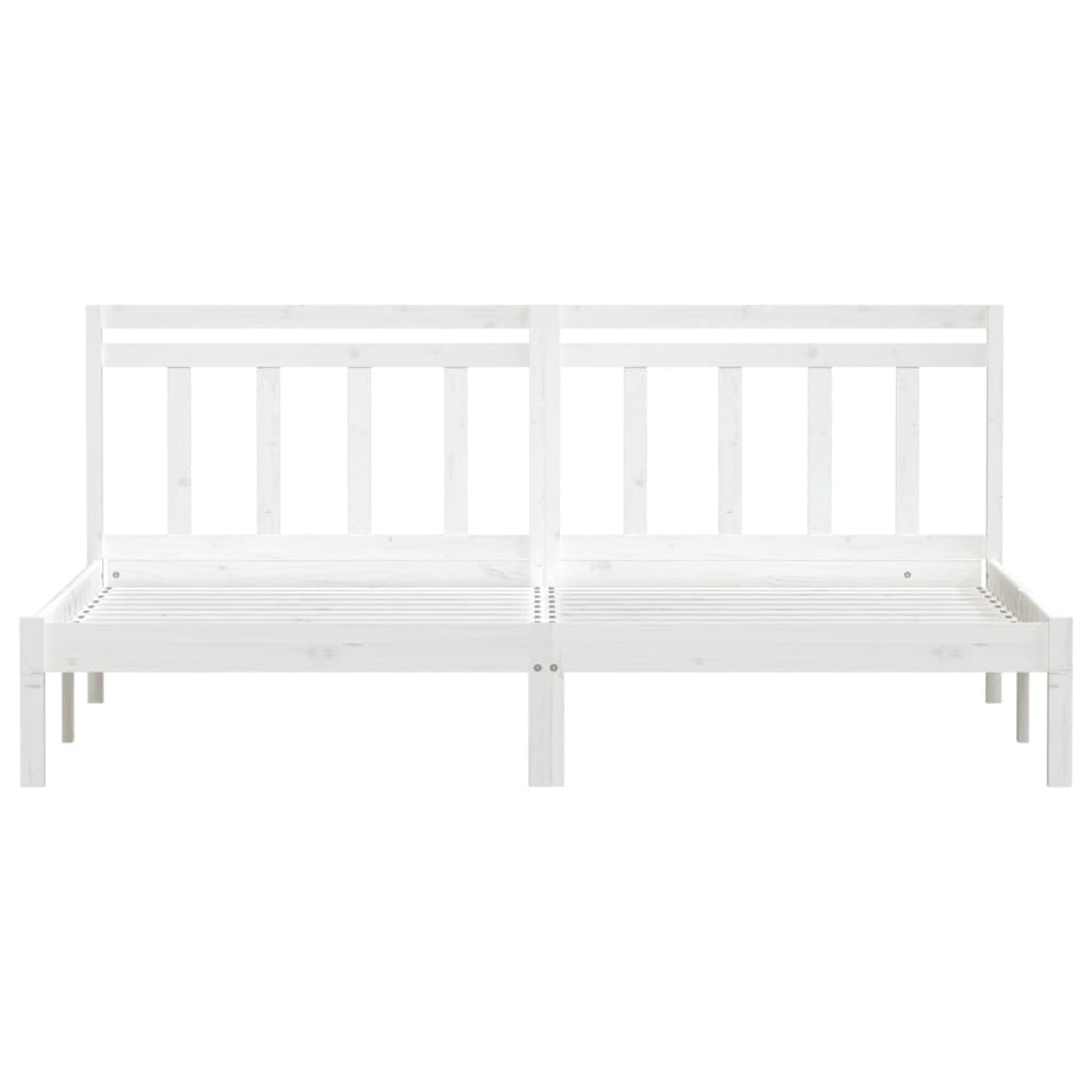 sengeramme 180x200 cm Super King massivt træ hvid