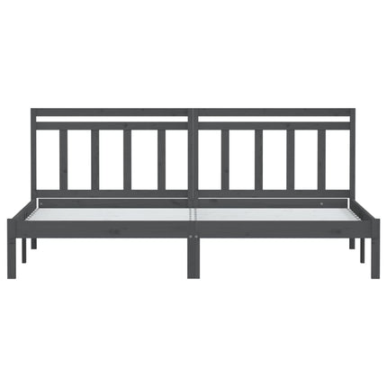sengeramme 200x200 cm massivt fyrretræ grå