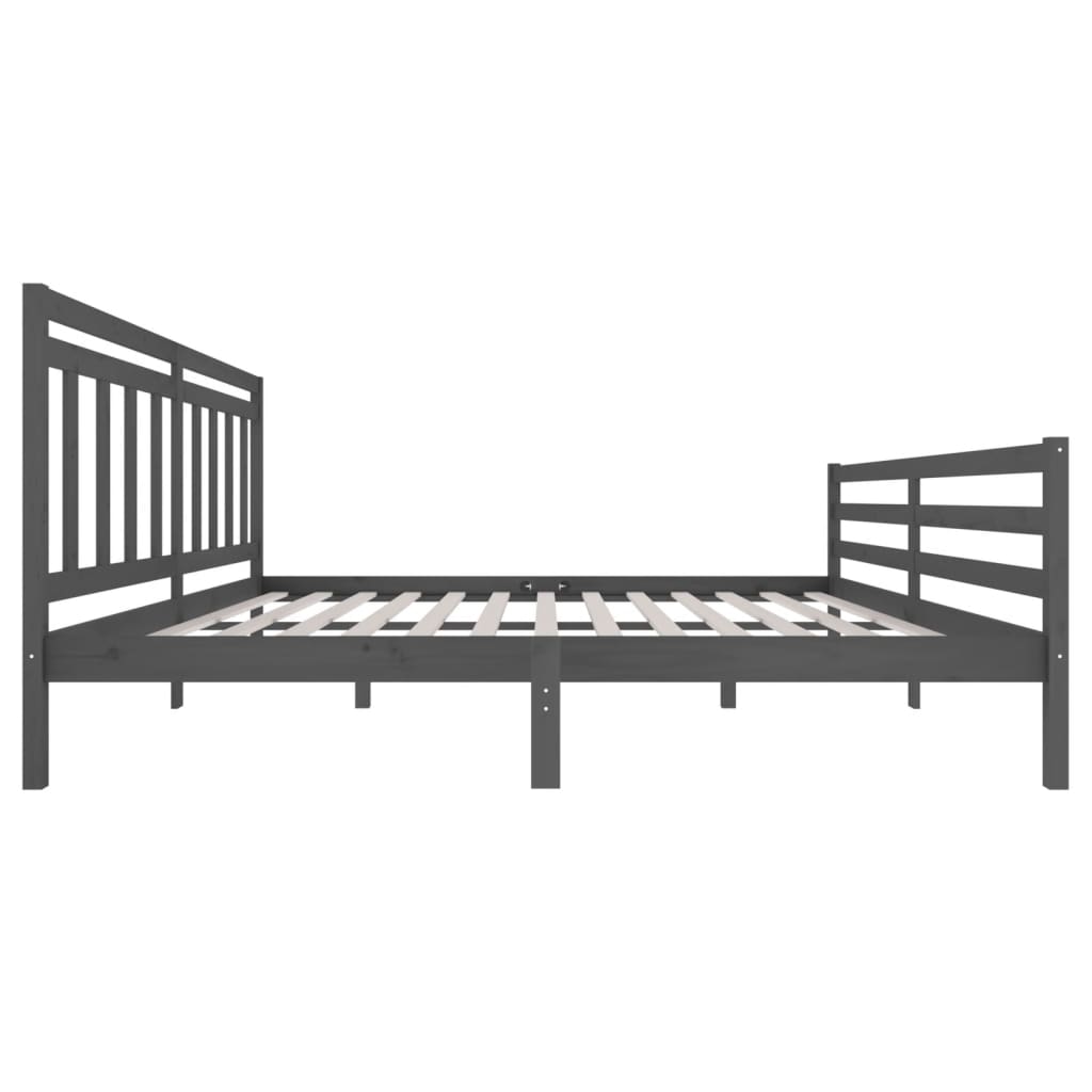 sengeramme 200x200 cm massivt træ grå