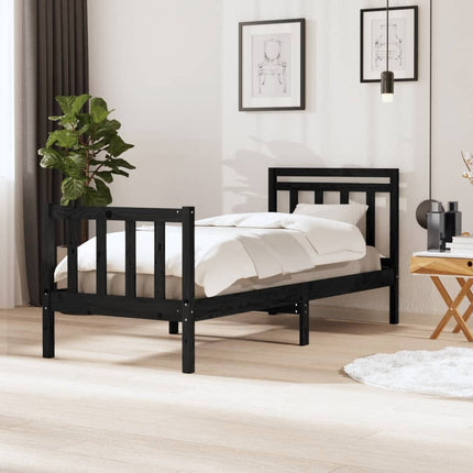 sengeramme 75x190 cm Small Single massivt træ sort