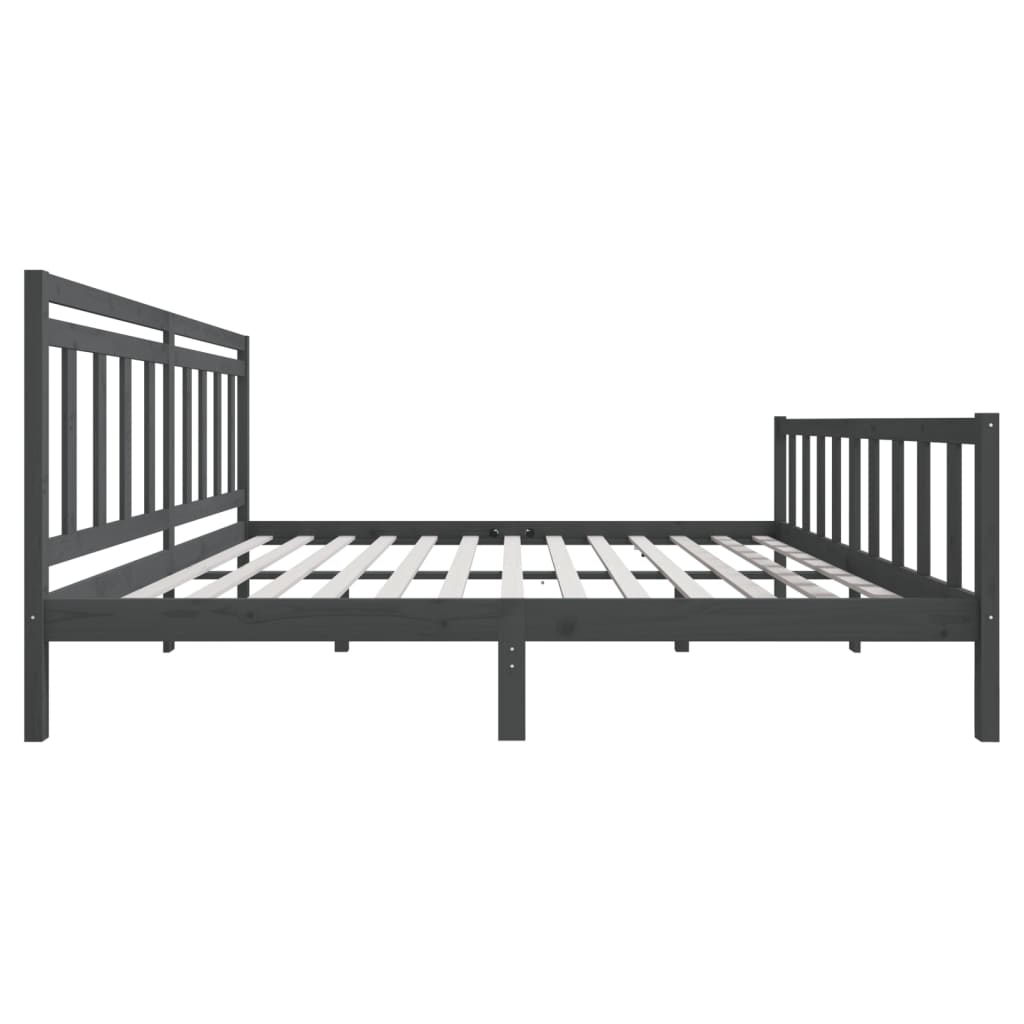 sengeramme 200x200 cm massivt træ grå