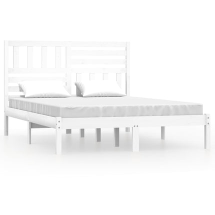 sengeramme 140x190 cm massivt fyrretræ hvid