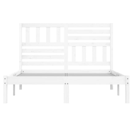 sengeramme 140x190 cm massivt fyrretræ hvid