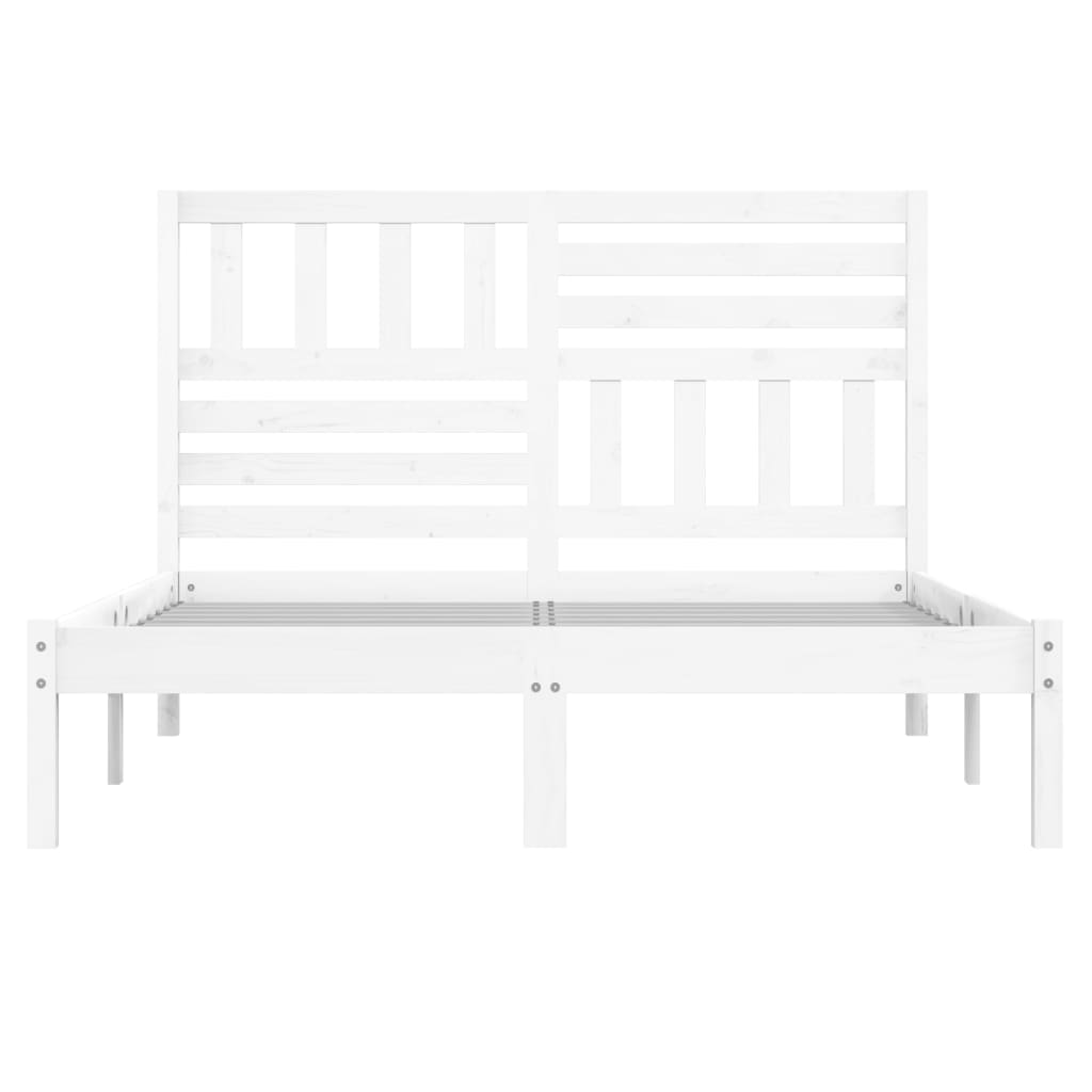 sengeramme 140x190 cm massivt fyrretræ hvid