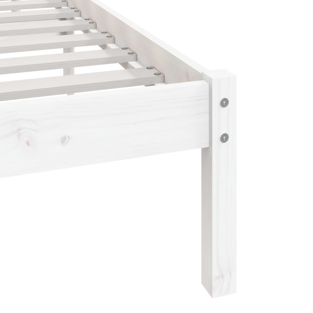 sengeramme 140x190 cm massivt fyrretræ hvid