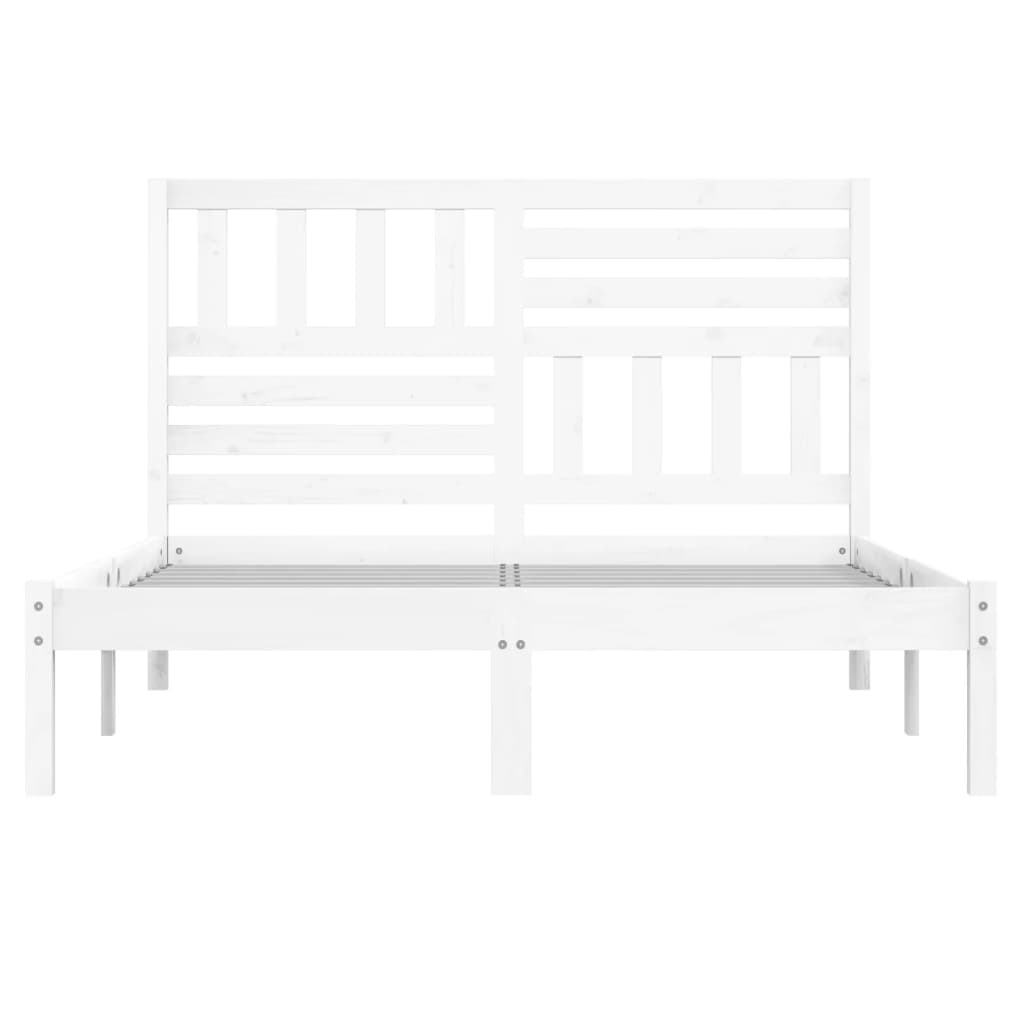 sengeramme 120x200 cm massivt fyrretræ hvid