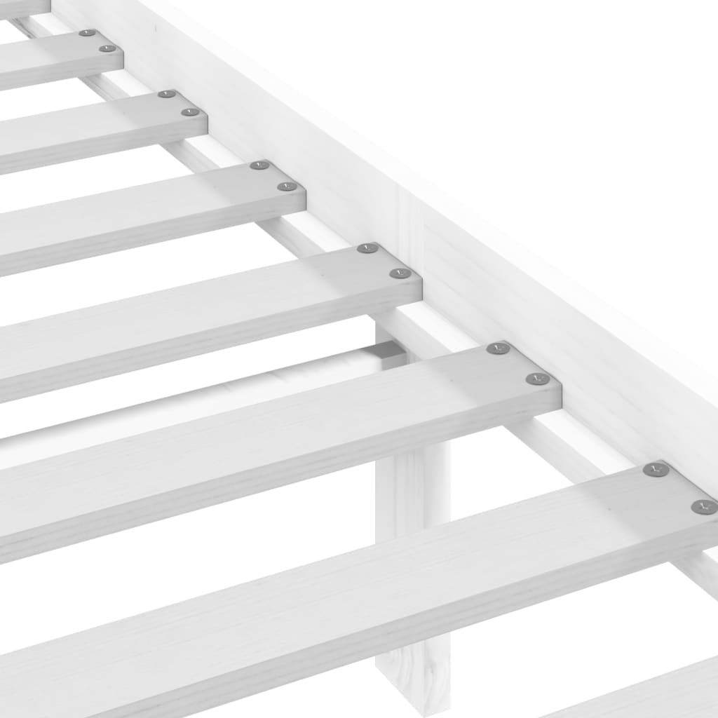 sengeramme 120x200 cm massivt fyrretræ hvid