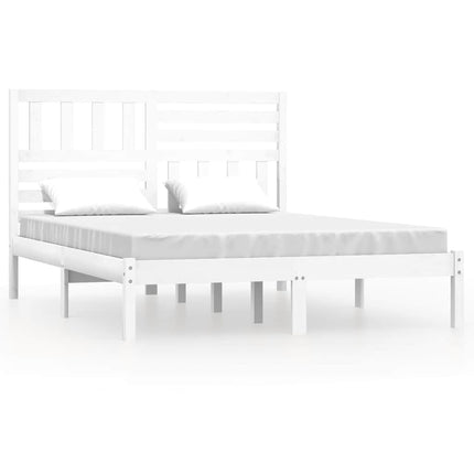 sengeramme 140x200 cm massivt fyrretræ hvid