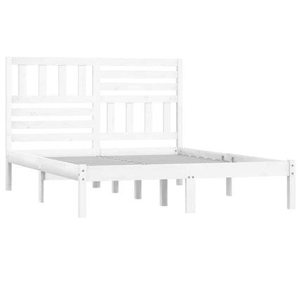 sengeramme 140x200 cm massivt fyrretræ hvid