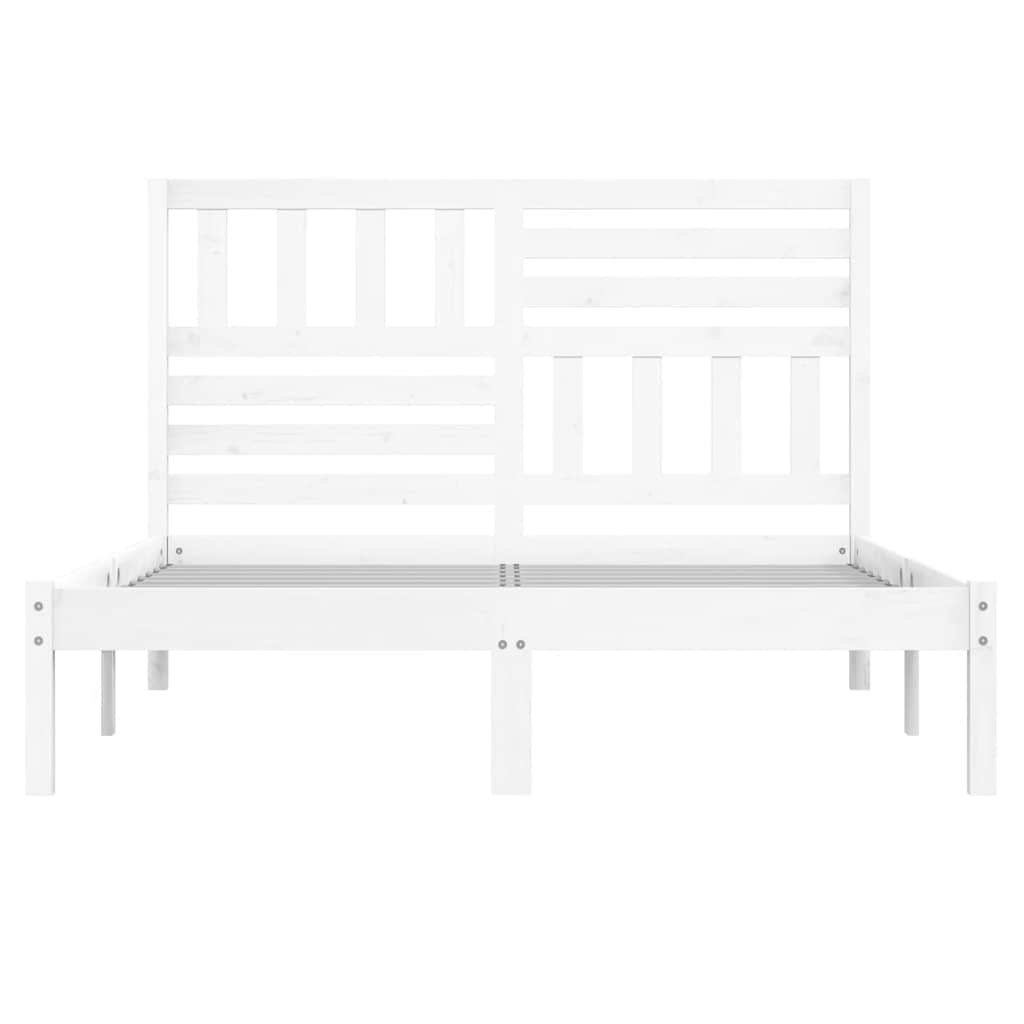 sengeramme 140x200 cm massivt fyrretræ hvid