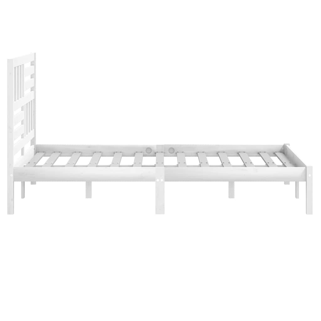 sengeramme 140x200 cm massivt fyrretræ hvid