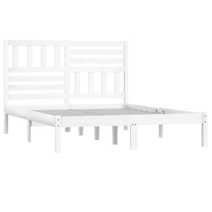 sengeramme 160x200 cm King Size massivt fyrretræ hvid