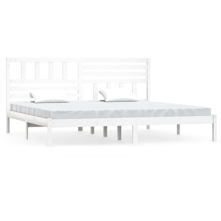 sengeramme 200x200 cm massivt fyrretræ hvid