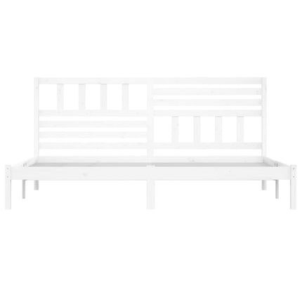 sengeramme 200x200 cm massivt fyrretræ hvid