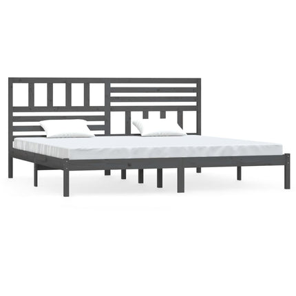sengeramme 200x200 cm massivt fyrretræ grå