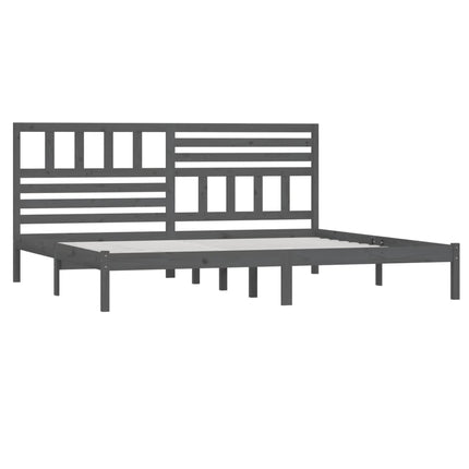 sengeramme 200x200 cm massivt fyrretræ grå