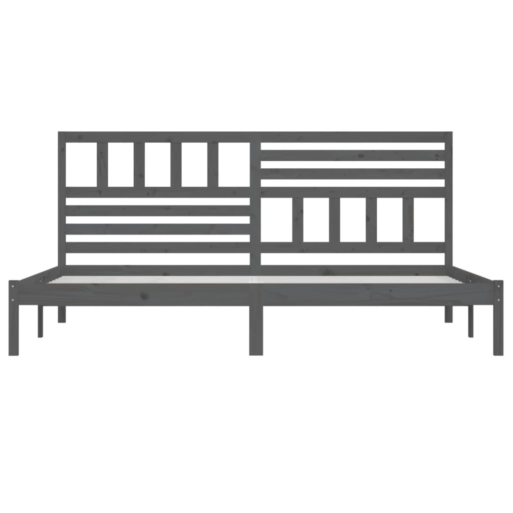 sengeramme 200x200 cm massivt fyrretræ grå
