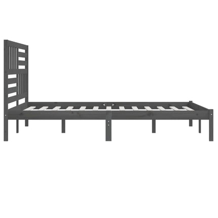 sengeramme 200x200 cm massivt fyrretræ grå