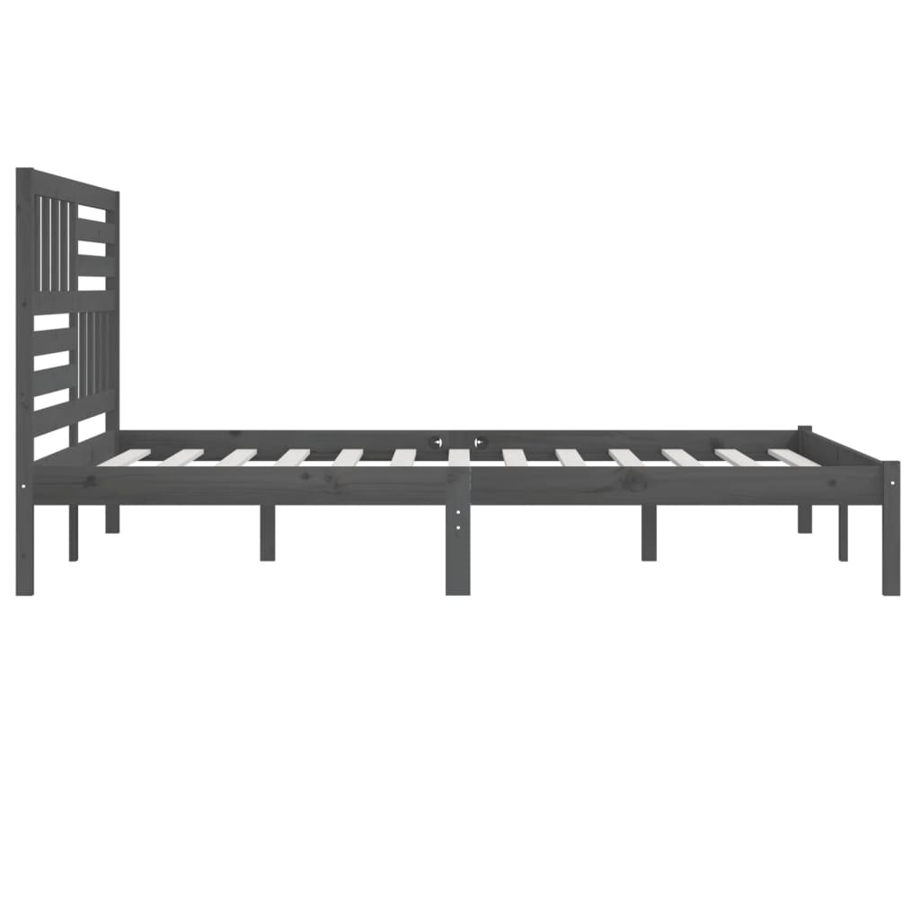 sengeramme 200x200 cm massivt fyrretræ grå