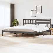 sengeramme 200x200 cm massivt fyrretræ grå